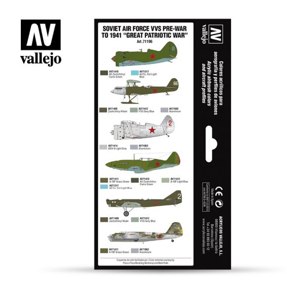 set Vallejo Soviet Air Force VVS Pre-War to 1941 “Great Patriotic War”