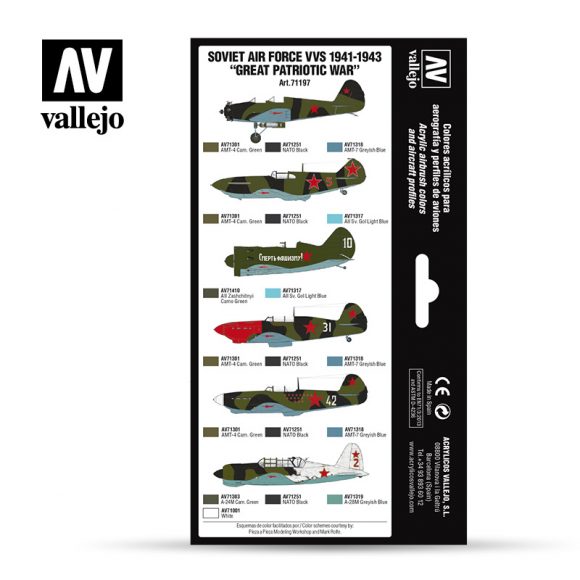 set Vallejo Soviet Air Force VVS 1941 to 1943 “Great Patriotic War”