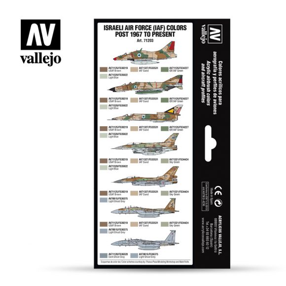 set Vallejo ISRAELI AIR FORCE (IAF) COLORS POST 1967 TO PRESENT