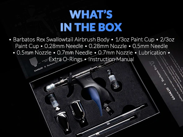 Airbrush pistole Gaahleri Ace GHAC -Swallowtail & Barbatos Rex 0,28 + 0,5 + 0,7 mm