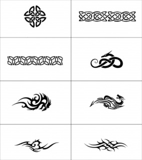 set 8 ks samolepících šablon Airbrush Tattoo 6